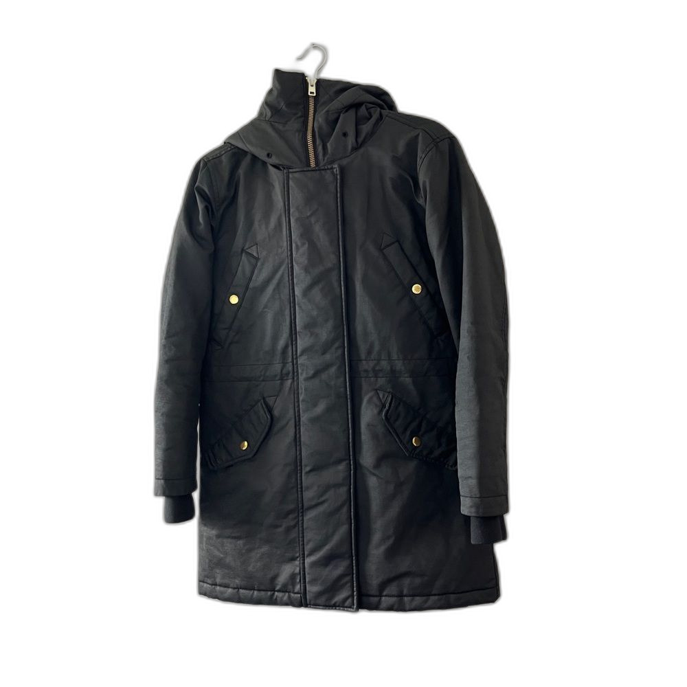 J Crew Perfect winter parka with eco-friendly PrimaLoft black size XXS